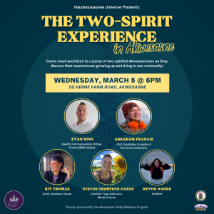 The Two-Spirit Experience in Akwesasne @ 50 Herne Farm Road (Akwesasne, NY)